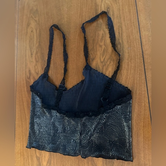 Vintage fairycore whimsigoth Pleated Camisole – Black Metallic Top Y2K Small - Picture 4 of 9